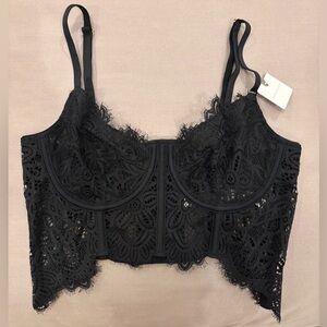 NWT Anthropologie The Giselle Lace Bustier by LyreBird Size Small black 🖤